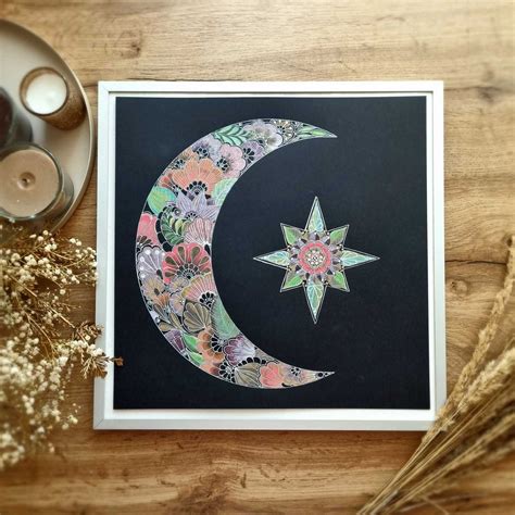 MOON AND STAR Fall Colors Wall Art Autumn Decorations for - Etsy