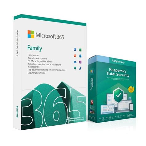 Microsoft 365 Family 1 Licença Anual Para Até 6 Usuários Kaspersky