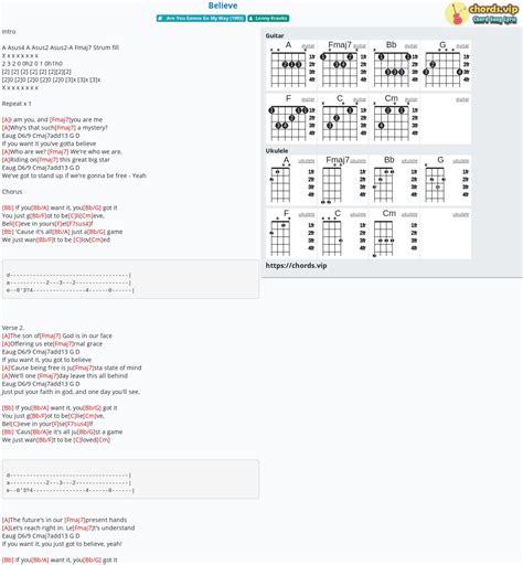 Chord: Believe - tab, song lyric, sheet, guitar, ukulele | chords.vip