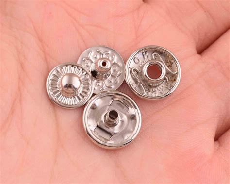 50 sets metal Snap button silver snap buttons 13mm snap | Etsy