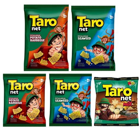 Jual Taro Net Aneka Snack Kemasan Besar Rasa Seaweed Potato Barbeque