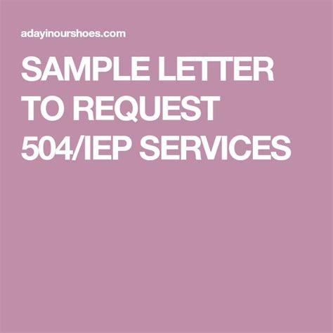 Sample Letter To Request 504 Iep Services Iep Lettering Letters