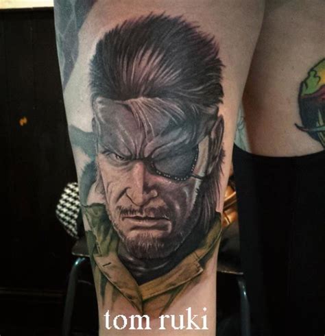 Solid Snake Portrait Custom Tattoo Design By Tom Ruki For Flickr