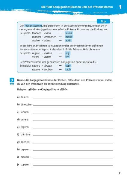 Klett Minuten Training Latein Grammatik Verben Konjugieren