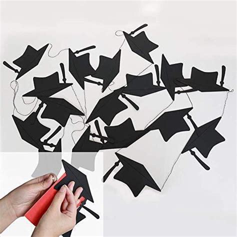 Graduation Cap Garland And Magnet Photo Clip String Kit For Congrats