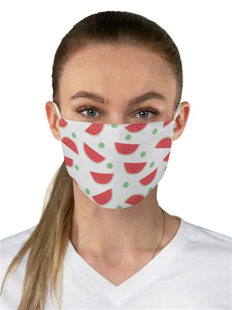 Watermelon Pattern Face Mask Watermelon And Polka Dots Cloth Face