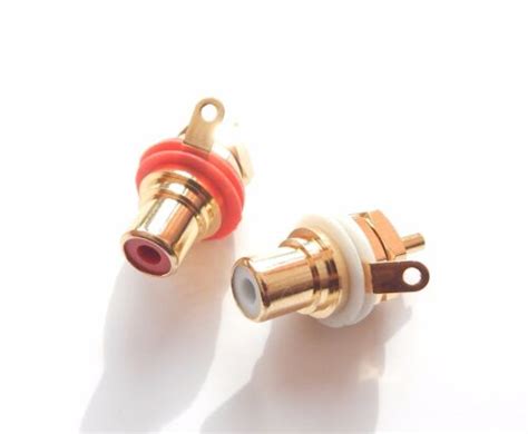 Neutrik Nys367 Red And White Female Chassis Rca Socket Rean Professional