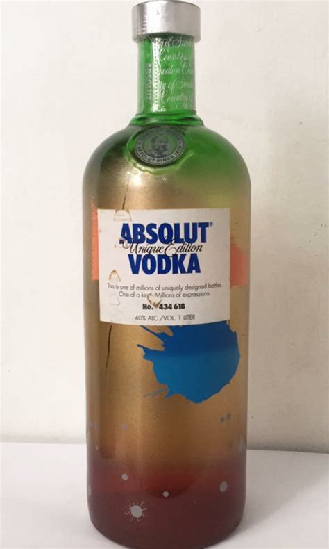 Absolut Vodka 1 Litre Unique Collection Collector S Edition Food