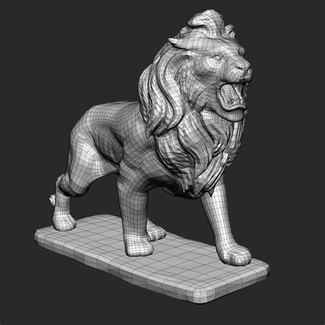 Stone Lion Sculpture 3d Model 59 Ma Obj Ztl Free3d