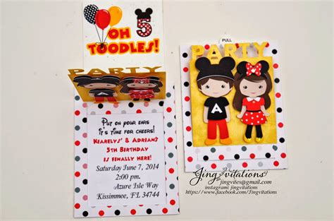 Birthday and Baby Shower Invitations: Mickey and Minnie Invitations