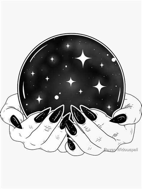 Crystal Ball Witch Hands Sticker By Raven Widowspell Artofit