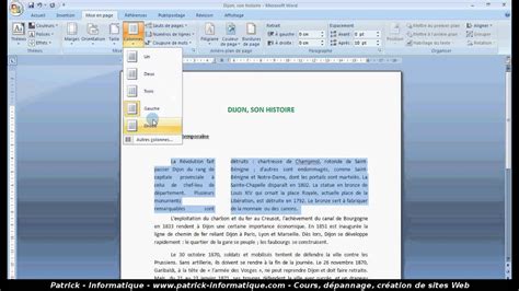 Tuto Créer des colonnes Word 2007 YouTube