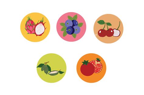 Fruits Icon Vector Bundle By Printables Plazza Thehungryjpeg