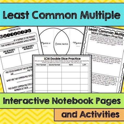 Lcm Least Common Multiple Interactive Notebook Interactive Notebooks Greatest Common Factors