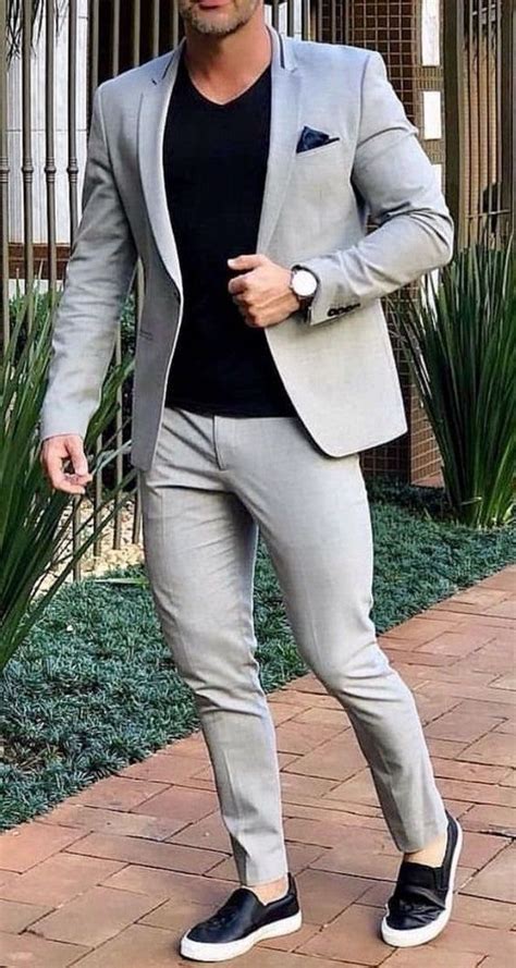 Men 2 Piece Suit Grey Wedding Wear Slim Fit Groom Wear 2 Piece Party