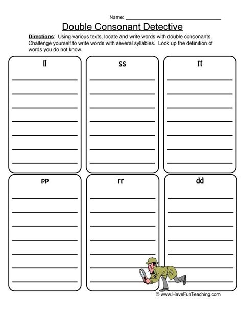 Free Printable Double Consonant Worksheets English Esl Consonants And Vowels Worksheets Most