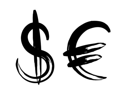 Premium Vector Dollar And Euro Grunge Hand Drawn Signs