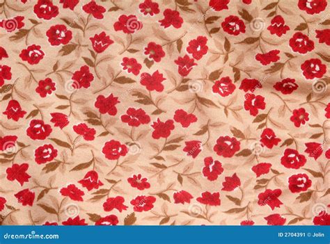 Fabric With Red Floral Pattern Stock Image - Image: 2704391