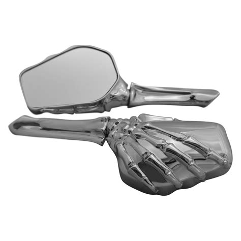 Cipa® 01915 Left And Right Side Skeleton Hand Motorcycle Chrome Stem