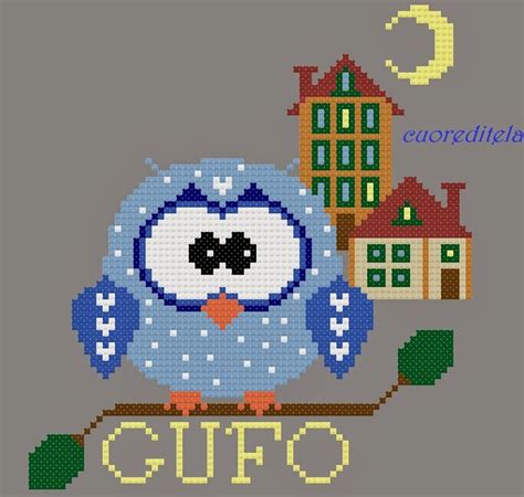 Cuoreditela E Disegni A Crocette Cross Stitch Owl Cross Stitch