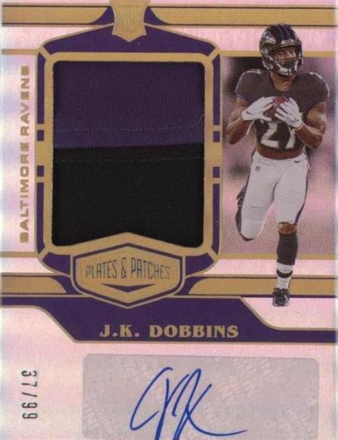 2020 Panini Plates Patches J K Dobbins RPA JK For Sale EBay