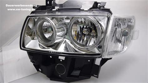 Angel Eye Scheinwerfer für VW T4 97 03 mit 2 Standlichtringe chrom