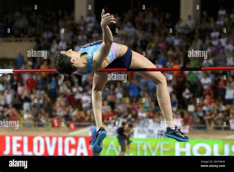 Mariya Lasitskene From Russia In Action To Win The Womens High Jump In