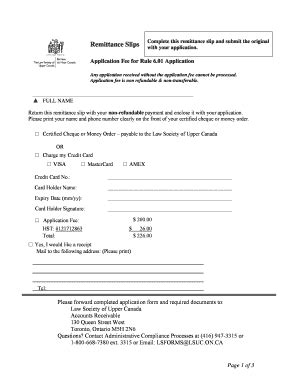 Fillable Online Rc Lsuc On Remittance Slips Complete This Remittance