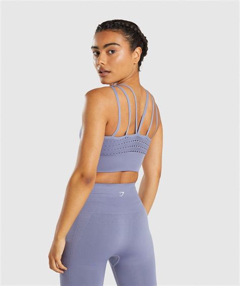 Gymshark Energy Seamless Crop Top Steel Blue 1 Workout Crop Top