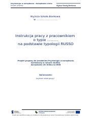 Psychologia w zarządzaniu Zarządzanie online Projekt grupowy