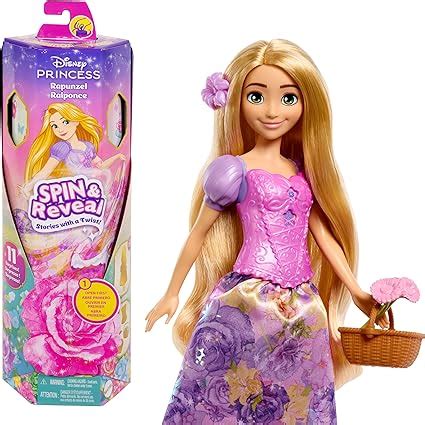 Mattel Disney Princess Rapunzel Fashion Doll Set Spin Reveal With 11