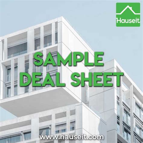 How To Prepare A Real Estate Deal Sheet In Nyc Hauseit®