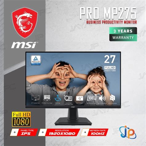 Jual Monitor Msi Led Ips Pro Mp Full Hd Inch Shopee Indonesia