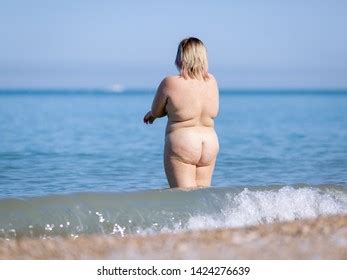 Overweight Middle Aged Woman Sea Naked Stock Photo Shutterstock