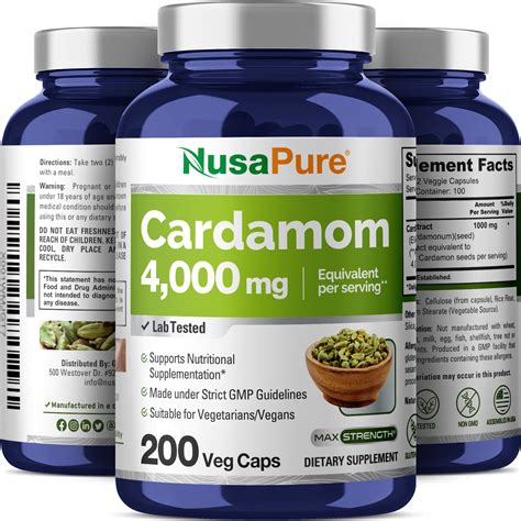 Cardamom Extract Mg Veg Caps Vegetarian Non Gmo