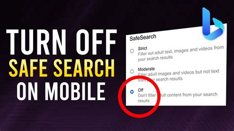 How To Turn Off Bing Safe Search On Mobile YouTube