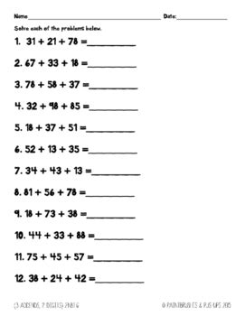 Nd Grade Common Core Ccss Nbt Task Cards W Worksheets Add