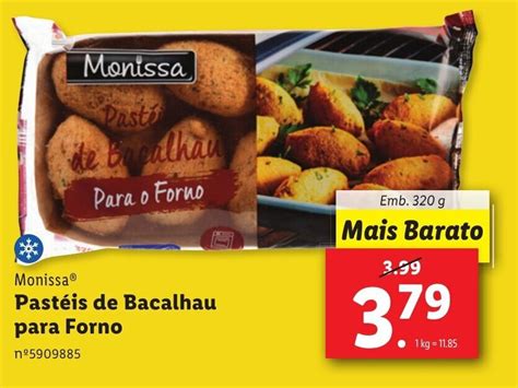 Promoção Monissa Pastéis de Bacalhau para Forno Emb 320 g em Lidl