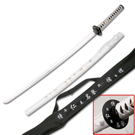 White Samurai Sword with Carry Case - Unsharpened-SW-037W