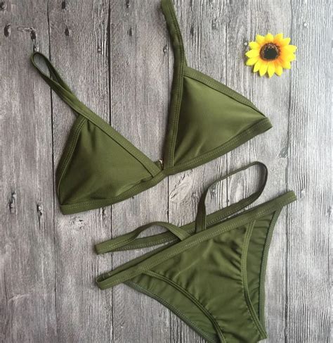 Brazilian Bikini Swimsuits Women S Solid Color Two Piece Swim Set Sexy