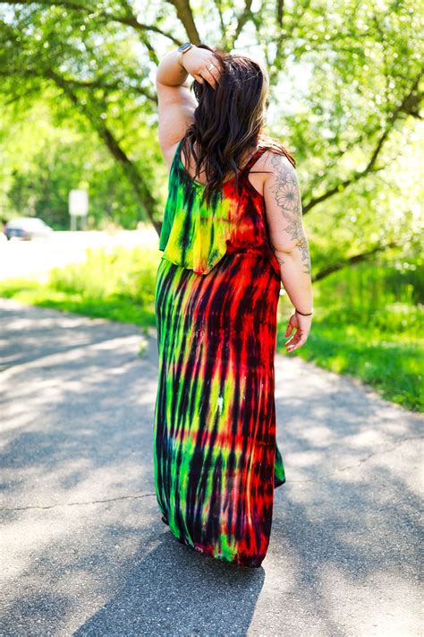 Tie Dye Dress Womens Tie Dye Maxi Dress Rasta Tye Etsy