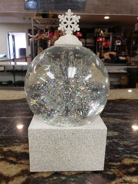 Cracker Barrel Acrylic Spinning Snowflake Glitter Globe Brand New Buya