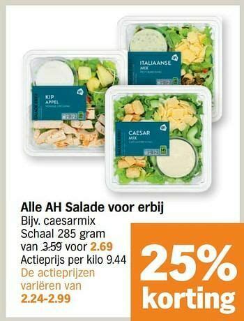 Ah Salade Voor Erbij Caesarmix Promotie Bij Albert Heijn