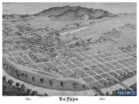 Beautifully restored map of El Paso, Texas from 1885 - KNOWOL