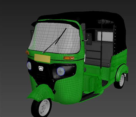 3D Model Bajaj 3 Weel Tuk Tuk VR AR Low Poly CGTrader