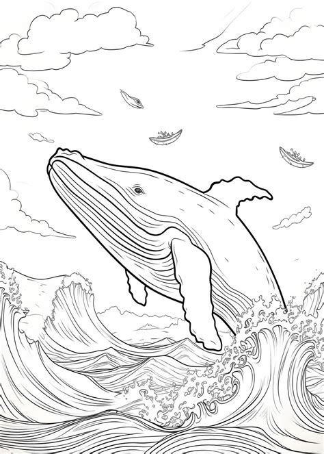 Premium Photo | Whale Coloring Page Whale Line Art coloring page Whale ...