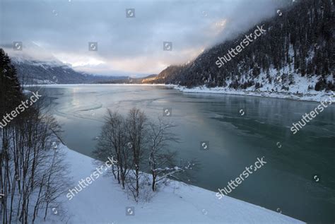 Lake Sylvensteinsee Bavarian Alps Bavaria Germany Editorial Stock Photo