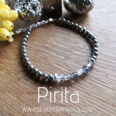 Pulsera de pirita y cuarzo turmalina Gemoterapia Fácil Tienda de