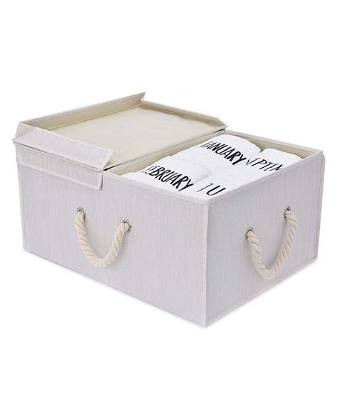 Storageworks Foldable Fabric Storage Bin With Cotton Rope Handles And