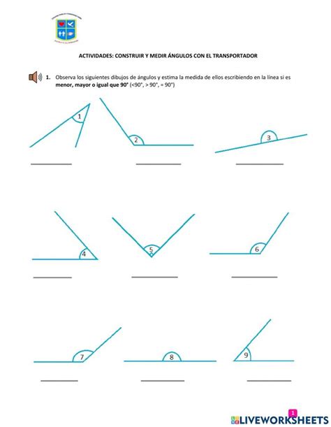 Medici N Y Estimaci N De Ngulos Worksheet Medicion De Angulos